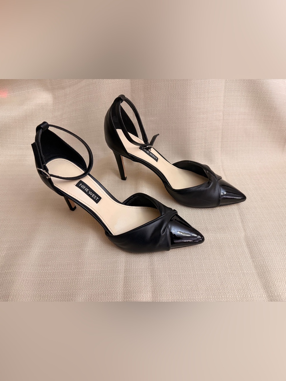 Nine West Black D'Orsay High Heel Pump with Knotted Front - Picture 3 of 10